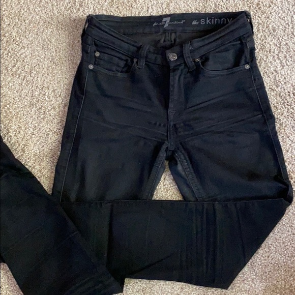 The skinny 7 for mankind black skinny jeans - Picture 4 of 6